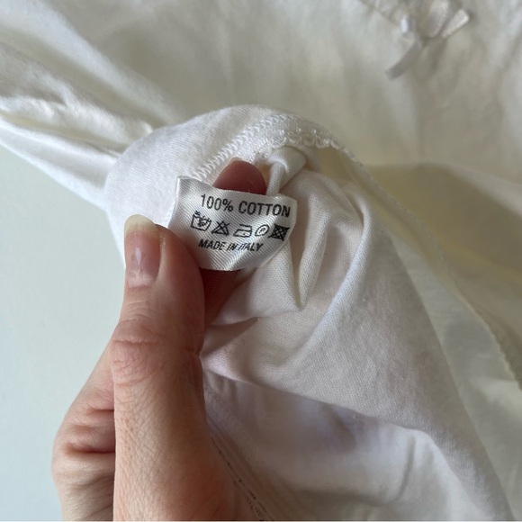 Vintage White Lace Trim Cotton Bodysuit – House of Fraser, Made in Italy, Size M - Picture 5 of 10